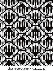 Knitted abstract seamless pattern