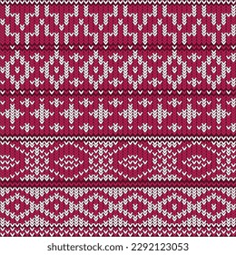 Knitted abstract seamless pattern. Modern ornament