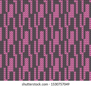 Knitted abstract vector seamless decorative pattern