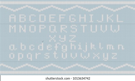 Knitted Alphabet Pattern. Vector Knitted Alphabet for Your Design. Winter Sweater Holiday Design. Vector illustration