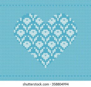 Knitted background crocus heart