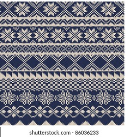 Knitted background in Fair Isle style