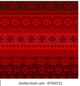 Knitted background in Fair Isle style