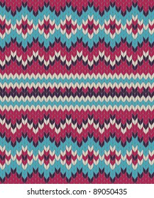 Knitted background in Fair Isle style in four colors