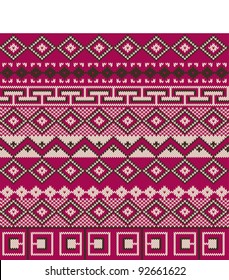 Knitted background in Fair Isle style