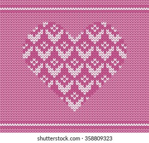 Knitted background heart