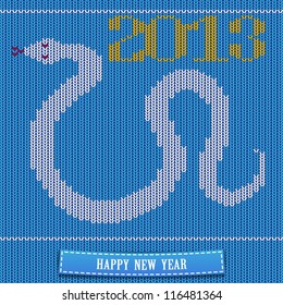 knitted background with the image of a snake