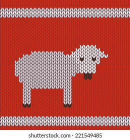 Knitted background with sheep.