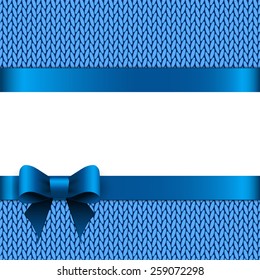 Knitted background with space for text