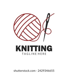 Knitted ball logo. Vector illustration