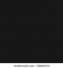 Knitted black background pattern vector isolated