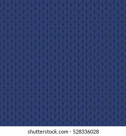 Knitted blue background pattern vector isolated