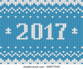 Knitted blue Christmas pattern, Christmas greeting card, seamless pattern