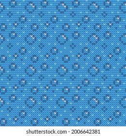 Knitted bubble pattern. Cute seamless design. Vector illustration.