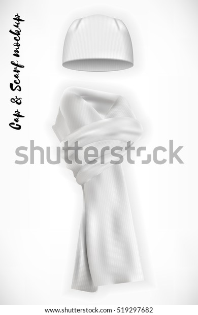 Download Knitted Cap Scarf Vector Mockup Set Stock Vector Royalty Free 519297682