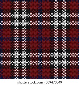 Knitted checkered seamless pattern