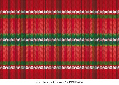 Knitted Christmas background, vector illustration
