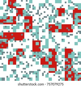 Knitted Christmas and New Year Abstract  Square Pattern with Christmas Color Square Shapes