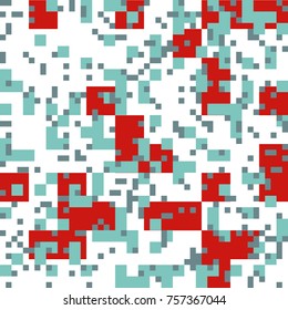 Knitted Christmas and New Year Abstract  Square Pattern with Christmas Color Square Shapes