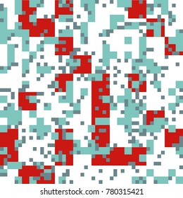 Knitted Christmas and New Year Abstract  Square Pattern with Christmas Color Square Shapes