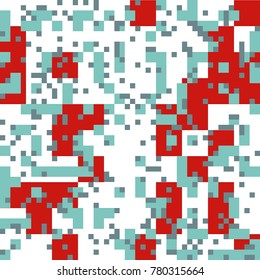 Knitted Christmas and New Year Abstract  Square Pattern with Christmas Color Square Shapes