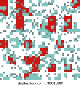 Knitted Christmas and New Year Abstract  Square Pattern with Christmas Color Square Shapes