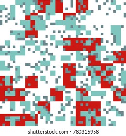 Knitted Christmas and New Year Abstract  Square Pattern with Christmas Color Square Shapes