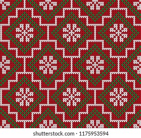 Knitted Christmas and New Year pattern