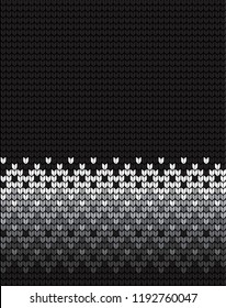 Knitted Christmas and New Year pattern Scandinavian style, illustration