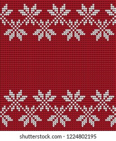 Knitted Christmas and New Year pattern Norwegian style , illustration