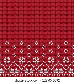 Knitted Christmas and New Year pattern Norwegian style , illustration