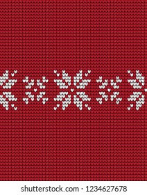 Knitted Christmas and New Year pattern Norwegian style , illustration
