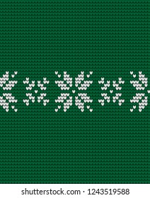 Knitted Christmas and New Year pattern Norwegian style , illustration