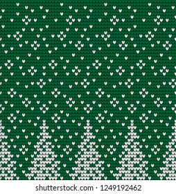 Knitted Christmas and New Year pattern Norwegian style , illustration