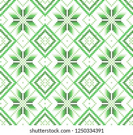 Knitted Christmas and New Year pattern Norwegian style , illustration