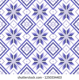 Knitted Christmas and New Year pattern Norwegian style , illustration