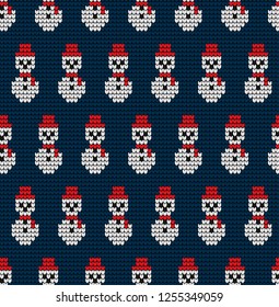 Knitted Christmas and New Year pattern Norwegian style , illustration