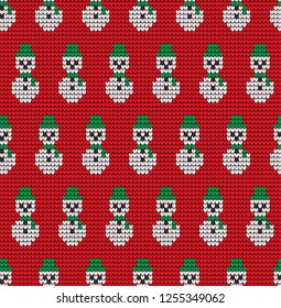 Knitted Christmas and New Year pattern Norwegian style , illustration