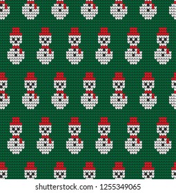 Knitted Christmas and New Year pattern Norwegian style , illustration