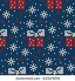 Knitted Christmas and New Year pattern