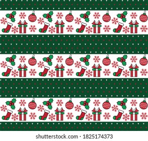 Knitted Christmas and New Year pattern