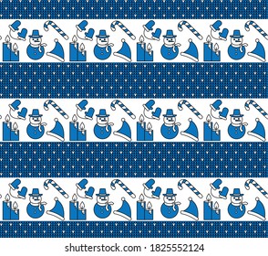 Knitted Christmas and New Year pattern. Wool Knitting Sweater Design. Wallpaper wrapping paper textile print. Eps 10