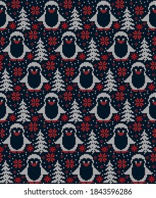 Patrón de Navidad de punto y Año Nuevo. Diseño de suéter de punto de lana. Papel tapizado de papel de impresión textil.