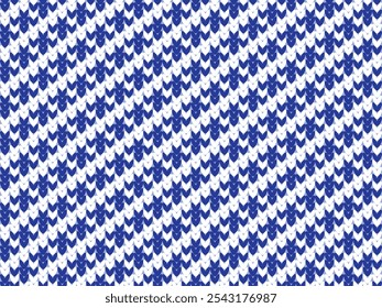 Knitted Christmas and New Year Pattern, Christmas Blue. Designed for background, wallpaper, carpet, clothing, knitted pattern, fabric, embroidery, textile