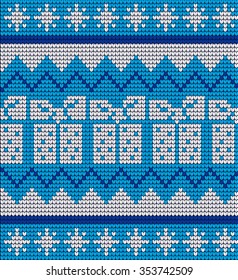 Knitted Christmas and New Year pattern