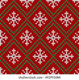 Knitted Christmas and New Year pattern