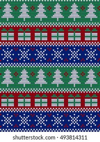 Knitted Christmas and New Year pattern