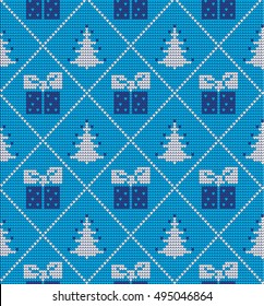Knitted Christmas and New Year pattern