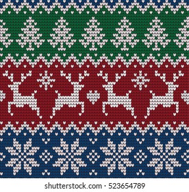 Knitted Christmas and New Year pattern