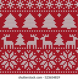 Knitted Christmas and New Year pattern